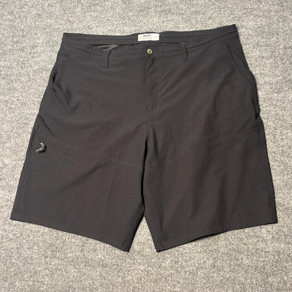 Jetty Performance Tech Shorts Mens 40 Black Hybrid Surf Draw Your Own Line 9"